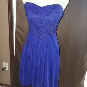 Blue Strapless Dress 